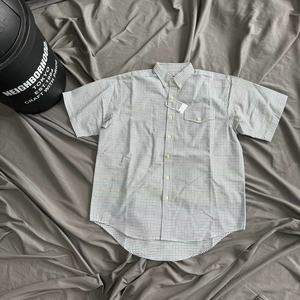 日系cityboy风格L.L. BEAN x BEAMS廓版宽松格子短袖衬衫翻领衬衣