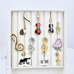 三角钢琴小提琴造型高音谱号胸针十六分音符别针徽章音乐饰品礼品