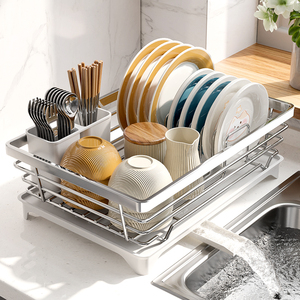 不锈钢碗碟沥水架台面厨房置物架水槽旁放碗盘餐具筷子收纳沥水篮