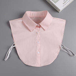 新款粉色纯棉衬衣领假领子百搭职业女士打底衬衫假领搭配西装衣领
