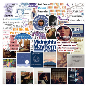50张霉霉新专辑《Midnights》贴纸明星周边泰勒·斯威夫特贴画