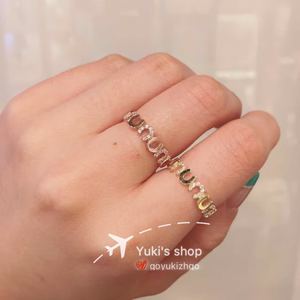 韩国专柜正品 LLOYD 14K金 马蹄 造型 U型 钻石戒指 锆石指环