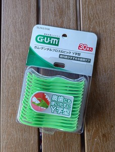 3件包邮 日本本土GUM Y型牙线棒 清洁牙缝牙线 齿科医生推荐