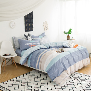 cotton bedding set duvet cover fitted sheet四件套全棉床笠式