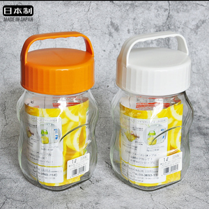 日本进口透明玻璃密封罐泡酒瓶蜂蜜柠檬果汁瓶储存罐水果酵素瓶子