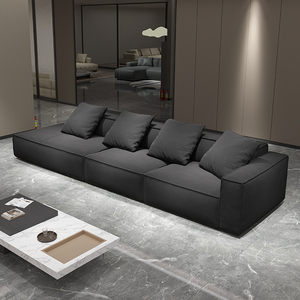 意式极简异形豆腐块沙发 现代小户型客厅 磨砂布模块组合直排沙发