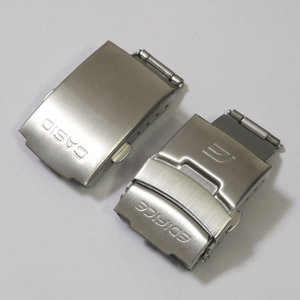 适用卡西欧男表扣EF524 550运动系列实心不锈钢带保险扣表链配件