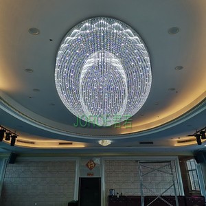 现货酒店大堂大厅水晶灯椭圆形别墅客厅大型售楼部宴会厅工程灯具