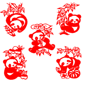 新款熊猫剪纸手工艺术成品儿童幼儿园窗花中国风特色礼品送老外