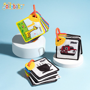 jollybaby新生婴儿宝宝黑白卡片早教视觉追视激发闪卡专注玩具0-1