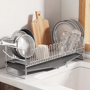 304不锈钢厨房碗碟架沥水架窄边水池台面碗筷盘子多功能收纳架子