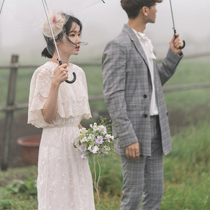《云端》韩国白色蕾丝裙连衣裙 森系复古轻婚纱旅拍度假旅行蜜月