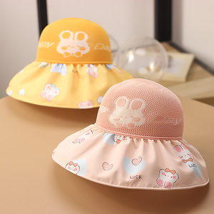 女童帽子空顶帽可扎马尾儿童遮阳女孩夏季防晒4-6岁女宝宝太阳帽3