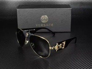 代购Versace范思哲墨镜大框飞行员潮流黑金色男女太阳眼镜VE2150Q