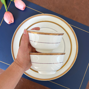 微波炉高颜值骨瓷吃饭碗小陶瓷碗单个家用6英寸面碗餐具盘子碗碟