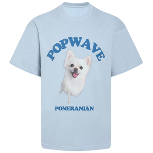 POPWAVE美式复古泰迪比熊犬柯基犬可爱动物图案T恤国潮情侣款短袖