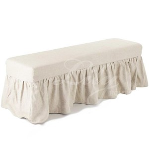 欧式现代简约棉麻床尾长凳套裙茶几沙发凳加厚全包保护罩 可定i.