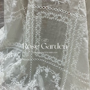 玫瑰花园 新款镂空棉线刺绣蕾丝花边面料 清爽透气设计感足 现货