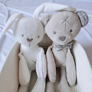 英国贵族兔子新生婴儿安抚布玩偶小熊伴睡眠哄宝宝毛绒玩具可入口