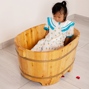 儿童香柏木泡澡木桶沐浴桶家用小孩洗澡桶婴儿宝宝浴盆实木浴桶