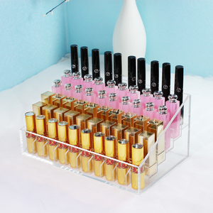 包邮梯形透明60格 90格化妆品架口红唇膏指甲油架 化妆品收纳盒