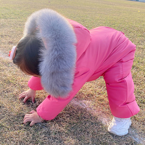 儿童连体羽绒服内胆可拆卸加厚款男女宝宝外出服婴幼儿羽绒连体衣