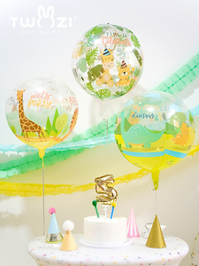 兔子气球 立体动物bobo球 儿童铝膜装饰可爱生日卡通圆形客厅印花