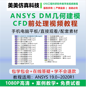 ANSYS DM几何建模CFD前处理视频教程，代做，FLUENT/CFX/ 等等