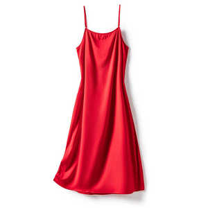 一件到底的G级感裙型太好气质重磅桑蚕丝显白红色真丝连衣裙女