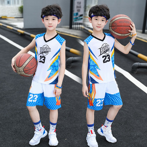 男童夏季篮球服背心套装2024新款中大童两件套小学生运动套篮球衣