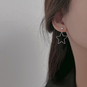 925纯银大五角星耳环女小众设计感高级冷淡风耳钉2023年新款耳饰