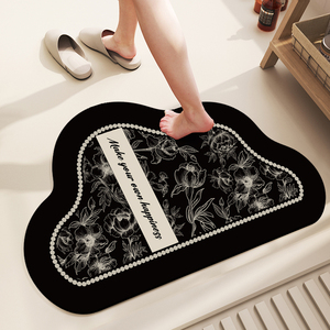 法式地垫云朵淋浴房门口脚垫卫生间速干异形地毯卫浴硅藻泥吸水垫