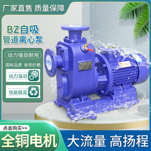 BZ自吸式管道泵大流量高扬程直联式清水泵工业卧式管道离心泵380V
