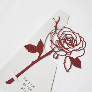 【玫瑰花】精密加厚不锈钢情人节金属生日礼品刻字创意书签学生用