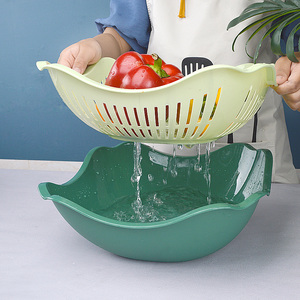 双层方圆滤水筛框塑料滴水篮果篮多用洗菜篮果蔬漏盆洗水果沥水篮