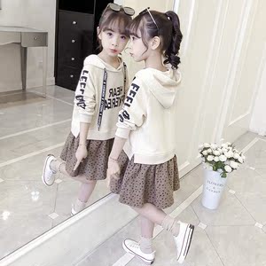 韩版女童假两件卫衣裙春秋中小学生裙子儿童卫衣裙宽