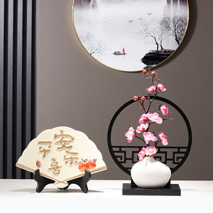 新中式博古架摆件装饰品客厅沙发边几角几平安喜乐工艺品简约现代