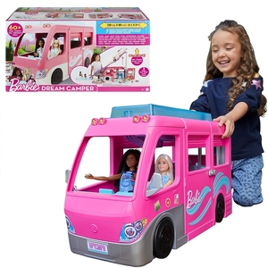 正品芭比Barbie多功能豪华露营房车HCD46女孩过家家儿童玩具礼物