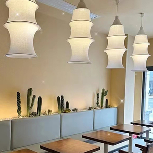 北欧布艺吊灯创意个性客房床头灯罩餐厅设计无接缝节节高落地灯具