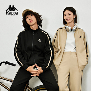 Kappa卡帕背靠背针织开衫男2024新款春季运动卫衣夹克休闲外套女