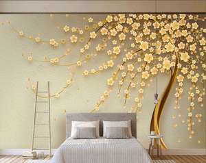 欧式黄金钻石珠宝花卉发财树家庭树背景墙客厅卧室沙发墙纸壁画