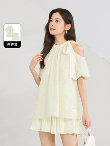 时尚设计感套装2024夏季新款法式浪漫淑女气质小众设计网纱套裙