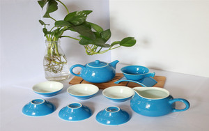 吴裕泰瓷质颜色釉套组 茶具茶壶陶瓷家用简约茶杯包邮