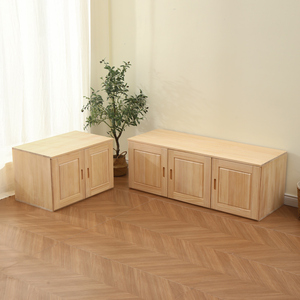 实木原木衣柜配套顶柜环保松木简易大容量卧室收纳柜2门3门顶箱柜