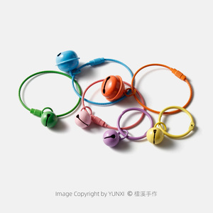 彩色烤漆钢丝绳小铃铛钥匙扣挂件 手工DIY配件包包编织钥匙圈卡扣