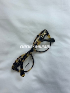 chi |【现货】 Miumiu/缪缪 新款女士猫眼玳瑁色平光镜眼镜VMU01R