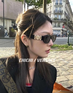 chi | Versace /范思哲女黑色镜框猫眼太阳眼镜墨镜4361
