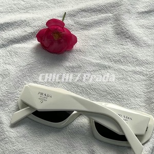 chi |Prada 普拉达女士纯黑色方框矩形太阳眼镜墨镜17W