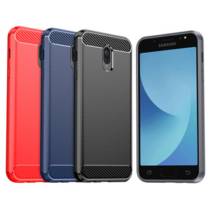 适用三星Galaxy J7 Plus手机壳C8纯色简约拉丝防滑防摔保护套软壳