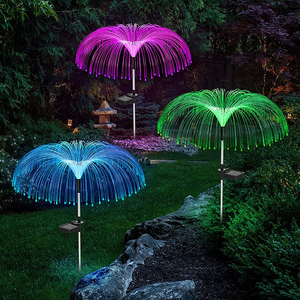 太阳能氛围装饰灯LED光纤水母户外防水庭院花园别墅区插地草坪灯